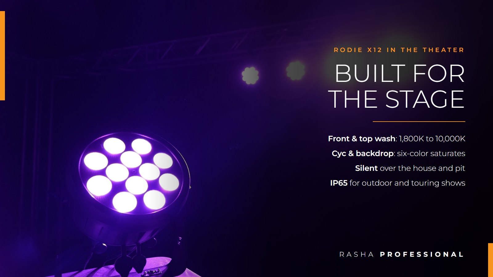 Rodie X12 LED wash light for theater stage lighting